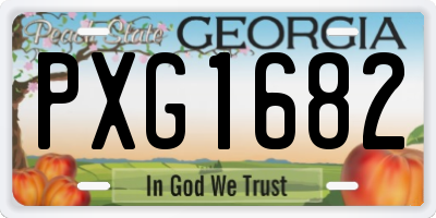GA license plate PXG1682