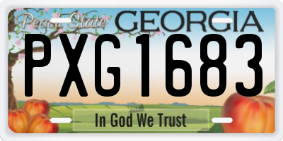 GA license plate PXG1683