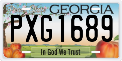 GA license plate PXG1689