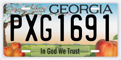 GA license plate PXG1691