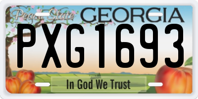 GA license plate PXG1693