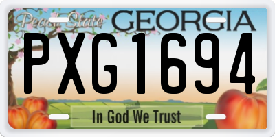 GA license plate PXG1694