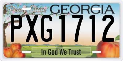 GA license plate PXG1712