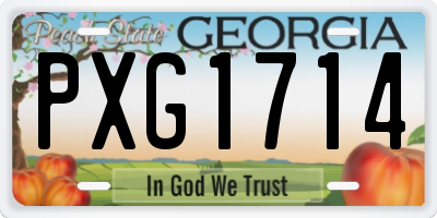 GA license plate PXG1714