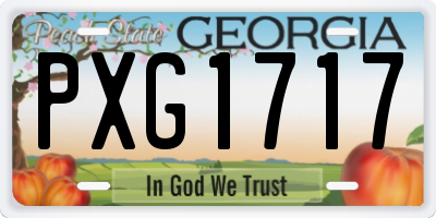 GA license plate PXG1717
