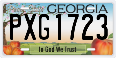GA license plate PXG1723