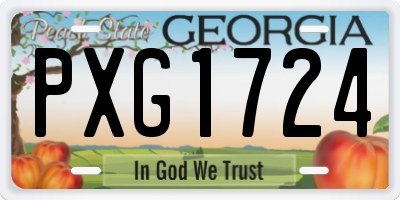 GA license plate PXG1724