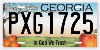 GA license plate PXG1725