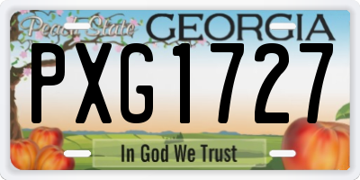 GA license plate PXG1727