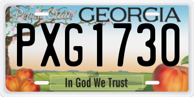 GA license plate PXG1730