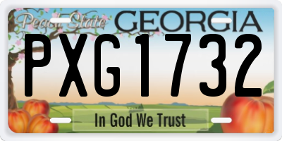 GA license plate PXG1732