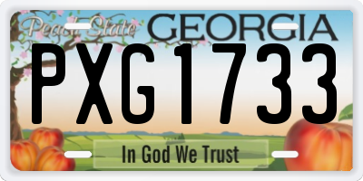 GA license plate PXG1733