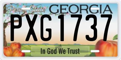 GA license plate PXG1737