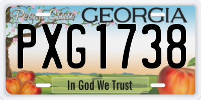 GA license plate PXG1738