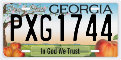 GA license plate PXG1744