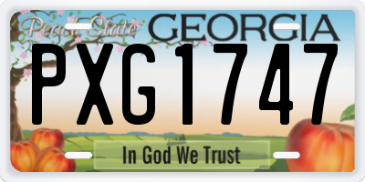 GA license plate PXG1747