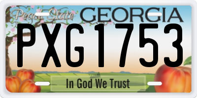 GA license plate PXG1753