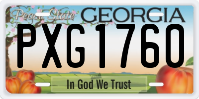 GA license plate PXG1760