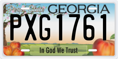 GA license plate PXG1761