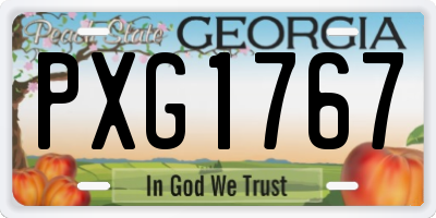 GA license plate PXG1767