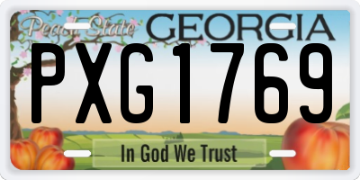 GA license plate PXG1769