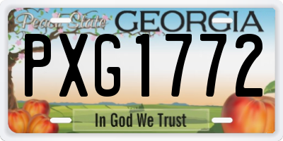 GA license plate PXG1772
