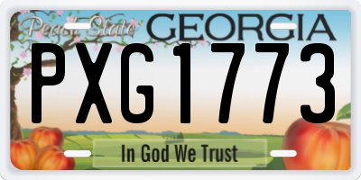 GA license plate PXG1773