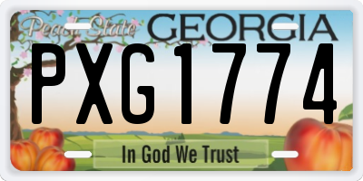 GA license plate PXG1774