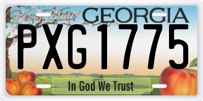 GA license plate PXG1775