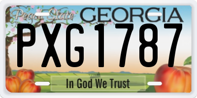 GA license plate PXG1787
