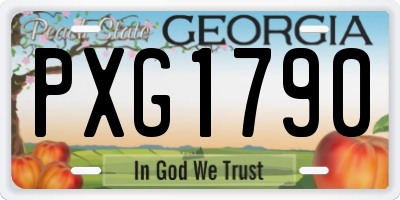 GA license plate PXG1790