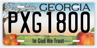 GA license plate PXG1800