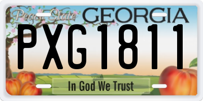 GA license plate PXG1811
