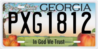 GA license plate PXG1812