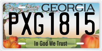 GA license plate PXG1815