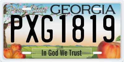 GA license plate PXG1819