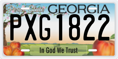 GA license plate PXG1822