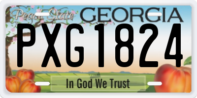 GA license plate PXG1824