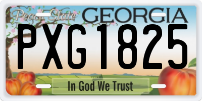 GA license plate PXG1825