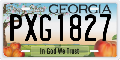 GA license plate PXG1827