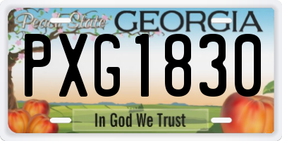 GA license plate PXG1830