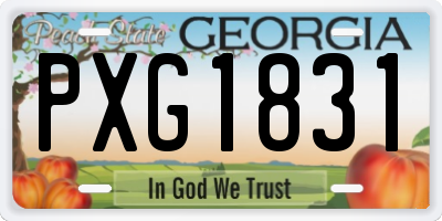 GA license plate PXG1831
