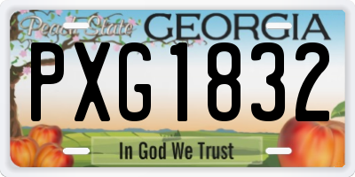 GA license plate PXG1832