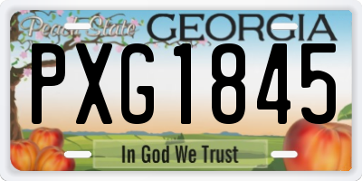 GA license plate PXG1845