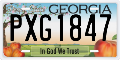 GA license plate PXG1847