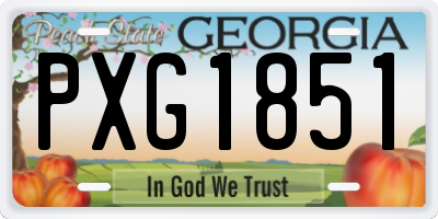 GA license plate PXG1851