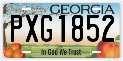GA license plate PXG1852