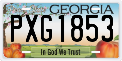 GA license plate PXG1853