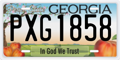 GA license plate PXG1858