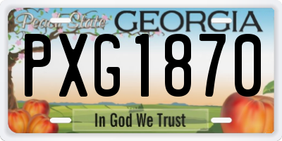 GA license plate PXG1870
